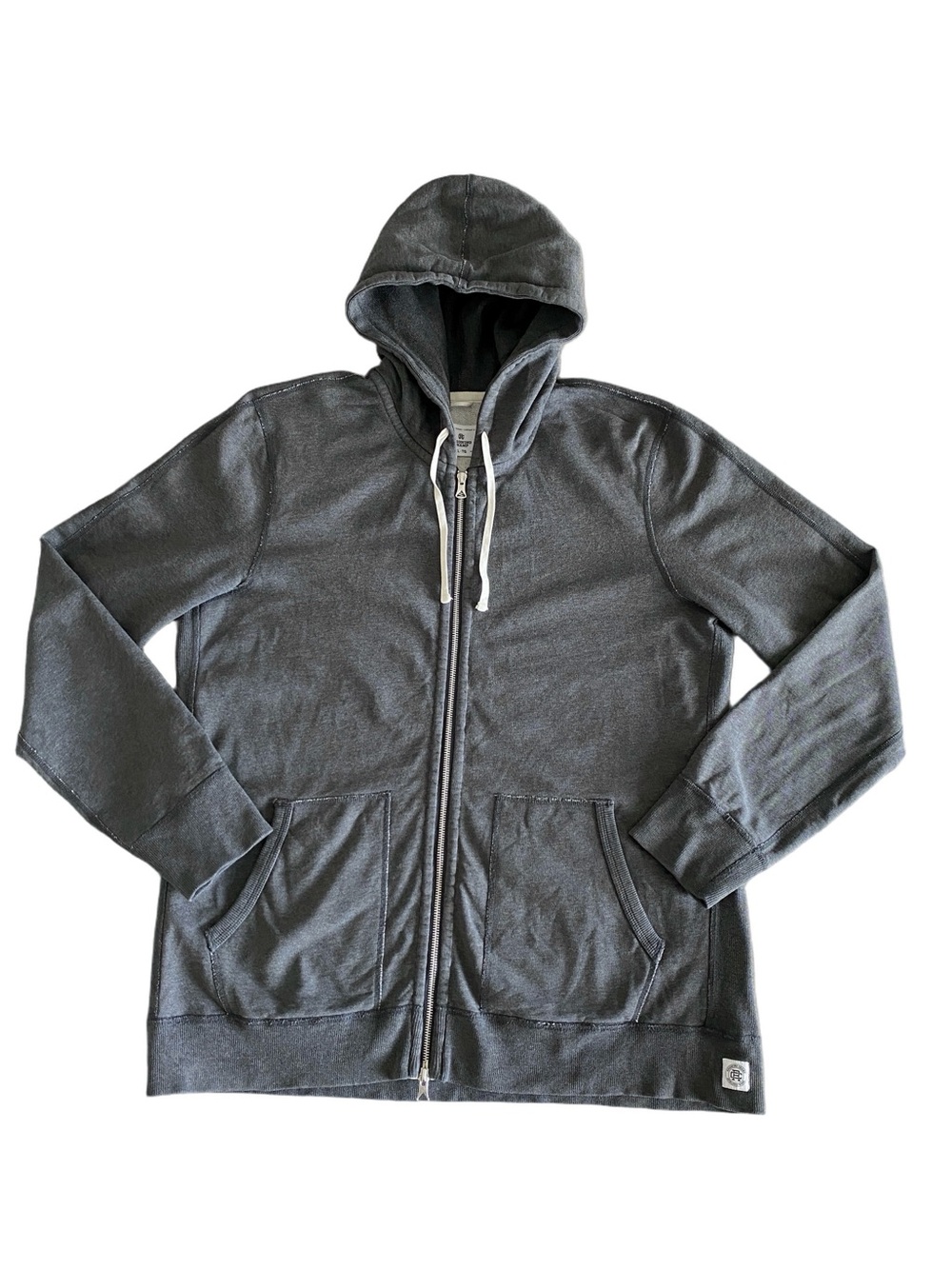 Reigning Champ Mens Full Zip Hoodie Grey Cotton Terry Sz XL Canada